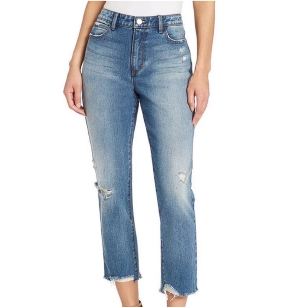 NWT Skinnygirl Distressed Frayed HemThe High Rise Straight Crop Jeans Size 24